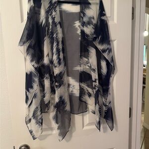 Chico's Navy and White Sheer Wrap